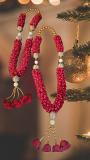 Rose Petals Fresh flower Indian Garland with Gold Beads 